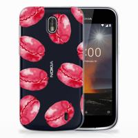 Nokia 1 | Siliconen Case | Pink Macarons