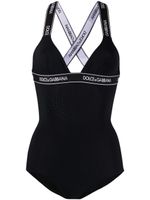 Dolce & Gabbana maillot de bain à bande logo - Noir - thumbnail