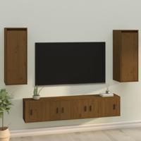 Wandkasten 2 st 30x30x80 cm massief grenenhout honingbruin - thumbnail
