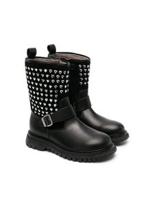 Monnalisa bottines cloutées à boucle - Noir