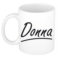 Donna voornaam kado beker / mok sierlijke letters - gepersonaliseerde mok met naam   -