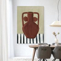 Urban Cotton Wandkleed 'Vivid Vase 10' 145 x 190cm in Frame - black