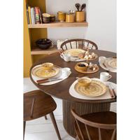 J-Line Steen placemat - kunststof - wit - 6x