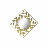 Wandspiegel DKD Home Decor Gouden Laurel 120 x 2,5 x 120 cm (120 Onderdelen)