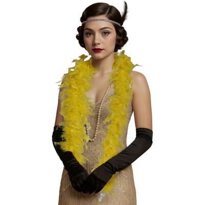 Carnaval verkleed boa met veren - geel - 80 gram - themafeest
