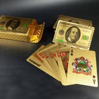 Creatieve Frosted mozaïek goud Dollar terug textuur Plastic uit Vegas aan Macau speelkaarten Texas Poker nieuwigheid collectie Gift