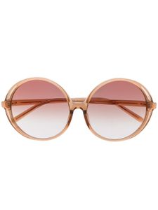 Linda Farrow lunettes de soleil Bianca à monture ronde - Marron