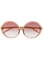 Linda Farrow lunettes de soleil Bianca à monture ronde - Marron