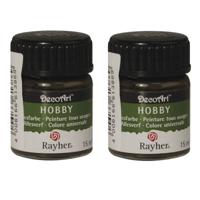 Rayher Acrylverf - 2x - bruin - 15 ML - te verdunnen - alle ondergronden