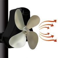 YL-105 4-Blade aluminium warmte aangedreven open haard kachel fan (zilver)