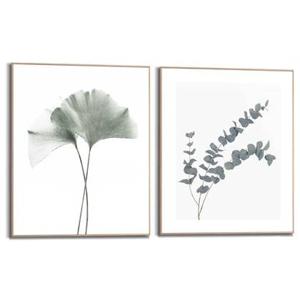 Reinders - Ginkgo Eucalyptus - Schilderijen set 2x 50x40cm Hout