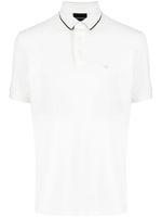 Emporio Armani polo en piqué à logo brodé - Blanc - thumbnail