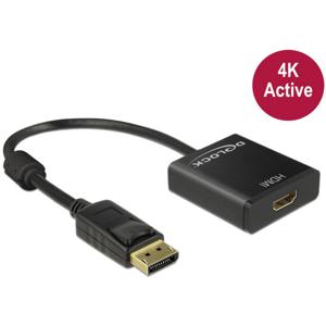 Delock 62607 DisplayPort-kabel DisplayPort / HDMI Adapterkabel DisplayPort-stekker, HDMI-A-bus 0.20 m Zwart Vergulde steekcontacten