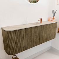 Toiletmeubel Mondiaz Joya Dlux | 123.2 cm | Meubelkleur Dusk | Faye wastafel Frappe Wasbak Midden | 1 kraangat