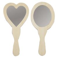 Creativ Company Versier je houten handspiegel, 2st. 25cm