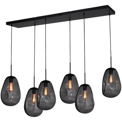 Masterlight HanglampLava 6x smoke glas Ø 22,5cm - 2761-05-130-25-60560