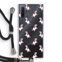 Eenhoorns overal: Samsung Galaxy Note 10 Plus Transparant Hoesje met koord