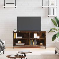 Tv-meubel 100x40x50 cm bewerkt hout gerookt eikenkleurig - thumbnail