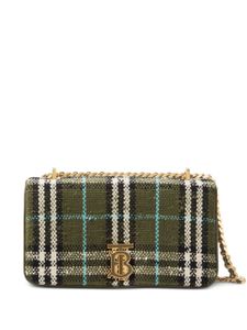 Burberry sac porté épaule Lola à carreaux - Vert