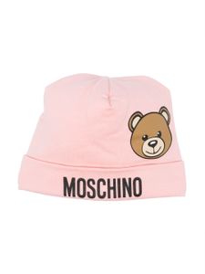 Moschino Kids bonnet à logo imprimé - Rose