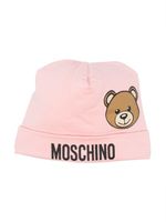 Moschino Kids bonnet à logo imprimé - Rose - thumbnail