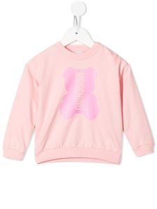 Moschino Kids sweat à logo Teddy imprimé - Rose