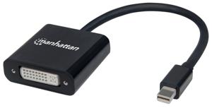 Manhattan 152549 Mini-displayport Adapter [1x DVI-bus 24+5-polig - 1x Mini-DisplayPort stekker] Zwart Afgeschermd, UL gecertificeerd 15.00 cm