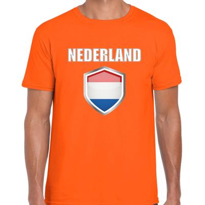 Supporters T-shirt voor heren - oranje - Nederland thema - supporters kleding - sport Supporters T-shirt voor heren - oranje - Nederland thema - supporters kleding - sport