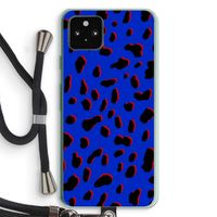 Blue Leopard: Pixel 5a 5G Transparant Hoesje met koord