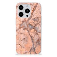 iPhone 15 Pro | TPU | Siliconen hoesje | Marmer Oranje