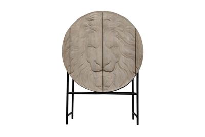Highboard LION 140cm 3D mango hout wit frame zwart - 45851