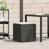 Kussenbox met opslag Zwart 50 x 50 x 50 cm poly rattan