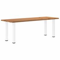 Eettafel met natuurlijke rand 220x80x74 cm massief eikenhout