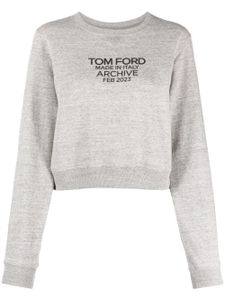 TOM FORD sweat en coton à logo imprimé - Gris