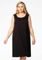 Yoek Jurk A-line STRETCH | Zwart | Maat 50/52
