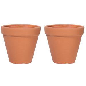 Plantenpot/bloempot Classic Garden - 2x - buiten/binnen - kunststof - terracotta - D45 x H39 cm