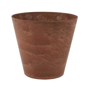 Plantenpot/bloempot in een natuursteen look Dia 32 cm en Hoogte 29 cm dark terra cotta