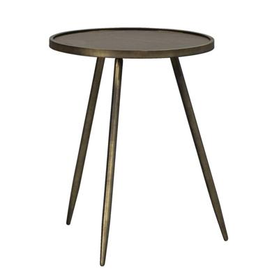 Leen Bakker - Bijzettafel Gianni - 50xØ40 Cm - Metaal - Goudkleurig
