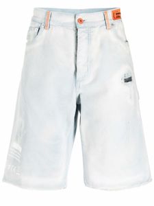 Heron Preston short en jean à effet usé - Gris