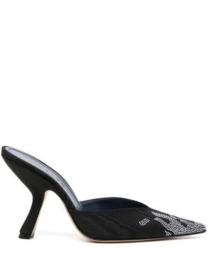 iindaco mules Carmen 95 mm à ornements en cristal - Noir
