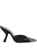 iindaco mules Carmen 95 mm à ornements en cristal - Noir