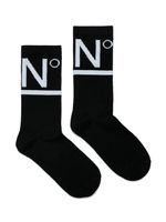 Nº21 Kids chaussettes à logo en maille intarsia - Noir - thumbnail