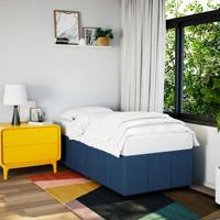 Bedframe zonder matras 100x200 cm stof blauw