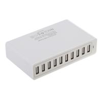 XBX09L 50W 5V 2.4A 10 USB Ports Quick Charger Travel Charger EU Plug(White)