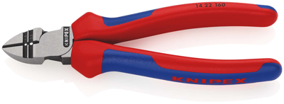 Knipex Afstrip-zijsnijtang | Meer-componentengrepen | Zwart geatramenteerd | Lengte 160 mm | Zelfbedieningskaart/blister - 14 22 160 SB