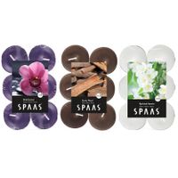 Candles by Spaas geurkaarsen - 36x stuks in 3 geuren - Maxi theelichtjes van 4.5 branduren