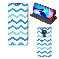Motorola Moto G9 Play | Hoesje met Magneet | Zigzag Blauw