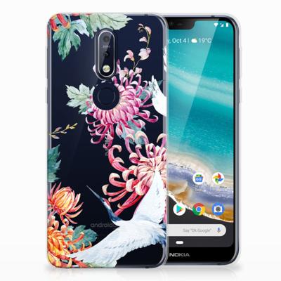 Nokia 7.1 | TPU Hoesje | Bird Flowers