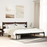 Bedframe met hoofdbord zonder matras bruin eiken 183x213 cm