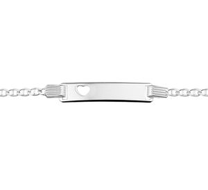 TFT Graveerarmband Zilver Hart Plaat 6,0 mm 16 - 18 cm